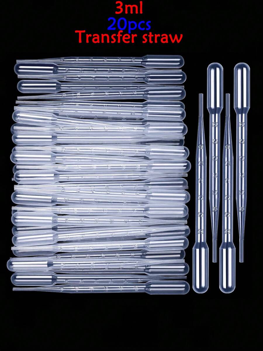 20/50/100pcs 3ml Plastic Transfer Pipette With Graduation Marks, Disposable Dropper, Cosmetic Tool For Science And Lab,Makeup,Cheap,Room Decor,Vanity,Travel,Bedroom,Makeup Accessories,Cheap,Stocking Stuffers,Makeup,Makeup Tools,Cheap Stuff,Gifts,Gifts For Women,Christmas Gifts - Clear - View 1