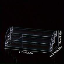 1pc Cosmetic Storage Box Organizer For Desktop - Multi-Layer Transparent Display Stand - Clear - View 2