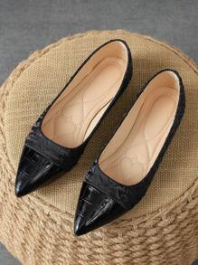 MonaNise Của phụ nữ Pointed Toe Giày phẳng , Chính thức & Thanh lịch Cho công việc Và Văn phòng In Đen , Mùa thu - màu đen - Xem 1