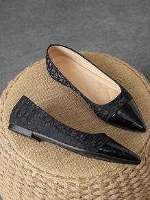 MonaNise Của phụ nữ Pointed Toe Giày phẳng , Chính thức & Thanh lịch Cho công việc Và Văn phòng In Đen , Mùa thu - màu đen - Xem 5