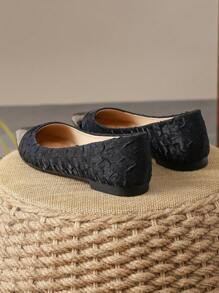 MonaNise Của phụ nữ Pointed Toe Giày phẳng , Chính thức & Thanh lịch Cho công việc Và Văn phòng In Đen , Mùa thu - màu đen - Xem 3