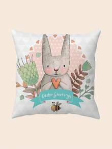 1 Pezzo Fodera Cuscino/cuscino In Peluche Corto Di Poliestere A Tema Pasquale Per Divano/letto - Multicolore - Visualizzare 5