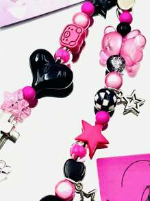 Dây đeo điện thoại trang trí hình ngôi sao và trái tim Quà tặng cho mẹ, gia đình, bạn bè, sinh nhật, ngày lễ, dây đeo điện thoại - Nhiều màu - Xem 4