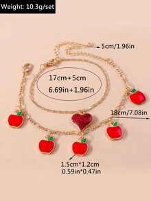 2入組心形和水果形手鐲套裝