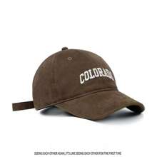 1 Miếng Cà phê Cao Vương miện Mũ bóng chày , Không giới tính , Thêu , Rộng vành Mũ lưỡi trai , Mùa Đông , Phổ biến nhất - màu nâu - Xem 2