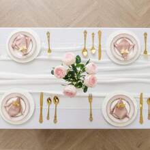 1/6pcs Chiffon Table Runner, Transparent Longer Table Cloth Suitable For Wedding Bride, Baby Shower, Bachelorette Party, Birthday Party, Holiday Decoration