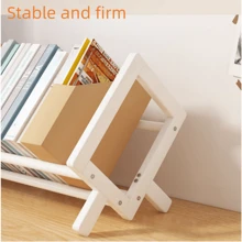 1 Pieza Estantería De Libros Combinada Desmontable Diy, Mini Estante De Almacenamiento De Libros De Escritorio, Adecuado Para Almacenar Papelería En La Oficina, El Hogar Y La Escuela - Blanco - Ver 3