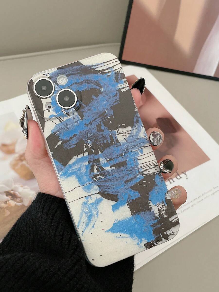 1 Miếng Trong suốt & Đơn giản Độ Nét Cao Ốp lưng & bao da điện thoại Với Xanh & Đen Viết tháu Hoa văn trừu tượng In TPU Bảo vệ lột vỏ , Tương thích với Nhiều loại người mẫu Của Apple , Samsung , Xiaomi , HUAWEI - Trong sáng - Xem 1