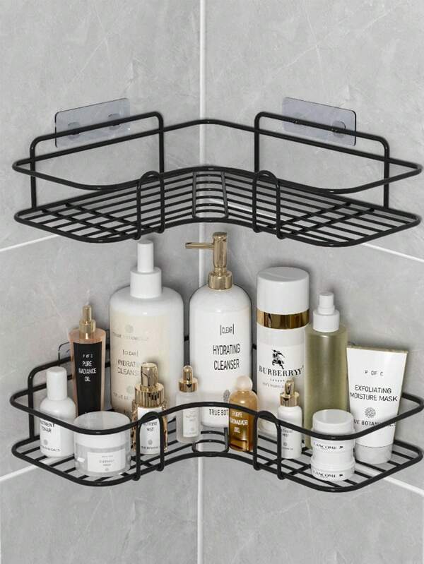 Estante de baño, estante Caddy para ducha, baño, cocina, estante de almacenamiento triangular sin perforaciones, estante de almacenamiento para el baño, 1 pieza