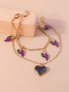 2入組心形和水果形手鐲套裝