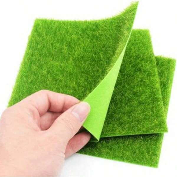 1pc/4 Pcs 15x15cm/6x6in Artificial Garden Grass Fairy Grass Lawn Miniature Ornament Garden Dollhouse DIY Simulation Moss Craft For Garden Dollhouse Decor