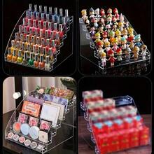 1pc Cosmetic Storage Box Organizer For Desktop - Multi-Layer Transparent Display Stand - Clear - View 7