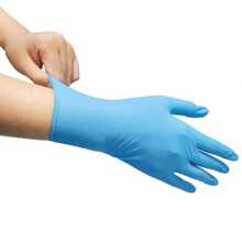 1 包一次性丁腈手套，加厚，无粉，无乳胶，无菌，高弹性，高防护，舒适耐用，适用于清洁、美发、宠物护理、园艺、工艺、汽车维修 - 粉色、黑色、蓝色、透明/白色/绿色/紫色 [无包装盒]