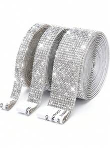 1-3 Rolls Self-Adhesive Crystal Rhinestone Diamond Ribbon DIY Decoration Sticker With 2 Mm Rhinestones For DIY Event Car