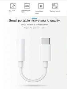 USB Type C To 3.5mm Female Headphone Jack Adapter,USB C To Aux Audio Dongle Cable Cord Compatible,Usb C Male To 3.5mm Female Headphone Jack Works Well With All Type-C Devices: GalaxyS23 S23+ S23 Ultra, S22 S22+ S22 Ultra, S21 S21+ S21 Ultra, S20 Ultra S20 Z Flip S20+ S10 S9 S8 Plus, Pixel 5 4 3 2 XL, Compatible With IPhone 15 Plus IPhone15 Pro Max,IPad Pro 2020/ 2018, And More. - White - View 9