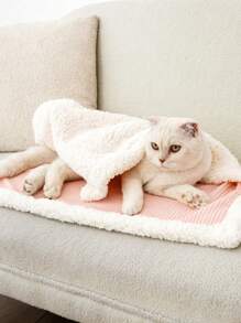1pc Pink Soft Warm Washable Fleece Pet Blanket For Small And Medium Dogs And Cats - Pink - View 1