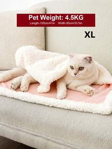 1pc Pink Soft Warm Washable Fleece Pet Blanket For Small And Medium Dogs And Cats - Pink - View 2