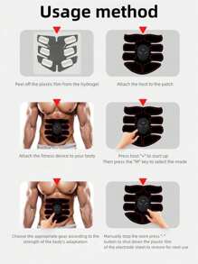 Abdominal Muscle Toner, Abdominal Muscle Sticker, Muscle Trainer, Body Muscle Stimulator Ems Massager For Men And Women With Remote Control - Tone Your Abs, Hips, And Buttocks At Home - Usb Rechargeable - Black - View 3