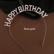 1 件裝女式水鑽字母裝飾迷人頭帶適合生日派對 - 銀色 - 查看 7