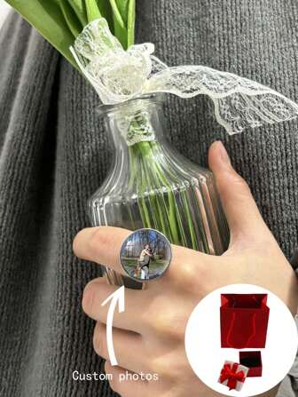 Anpassat Ring , Tid Ädelsten 
Botten , anpassningsbar Bild , Lämplig För Kvinnors Dagligt slitage , Familj Husdjur Tema För Förälder-barn Bär