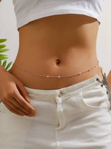 1條性感極簡金屬鍊條腰帶,時尚身體鍊 - 彩色 - 查看 1