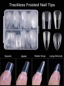 96 件/盒 穿戴式假指甲,有 4 種指甲形狀：半霧面、隱形、加長、全覆蓋,長方形、杏仁形、水滴形、芭蕾形。即時,無需剪切或歸檔。 - 無色 - 查看 2