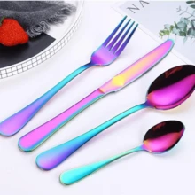 Juego De Cubiertos De Acero Inoxidable 24 Unidades Grueso - Multicolor - Ver 2