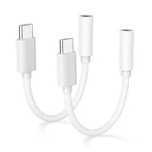 1-3pcs USB-C To 3.5mm Headphone Jack Adapter Converter, Compatible With IPhone 15, , - White - View 2