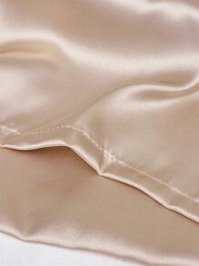 2 件卡其色緞面枕頭套,適合頭髮和皮膚,枕頭套 2 件套,豪華柔軟緞面枕套 - 卡其色 - 查看 6