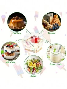 10Pcs/15Pcs/25Pc/30pcs/50pcs Plastic Dessert Cups With Lids, 8oz Reusable Cupcake Container, Clear Square Single Dessert Box, Sealed Cake Storage Box For Dessert Muffins Cupcake Pudding Mousse, Party Food Packing Box, Mousse Cheesecake Take Out Box, Party Supplies