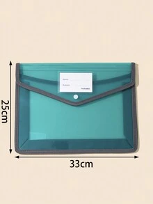 Maletín Portátil De Botón De Bolsa De Almacenamiento A4 De Capacidad Grande En Tres Dimensiones Para Documentos Horizontales - transparente - Ver 2