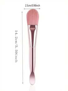 2pcs Facial Mask Brush Dual Head Silicone And Soft Hair Skin Care Brush Mud Film Brush With Spoon Beauty Products Facial Brush Tool Mask Knife Double Head Silicone Mask Brush Mud Film Apply Face Homemade Soft Film Tool Special Brush - Multicolor - View 4