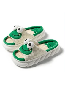 加厚EVA女拖鞋，柔軟輕便情侶卡通可愛家居拖鞋，適用於夏天 - 綠色 - 查看 4