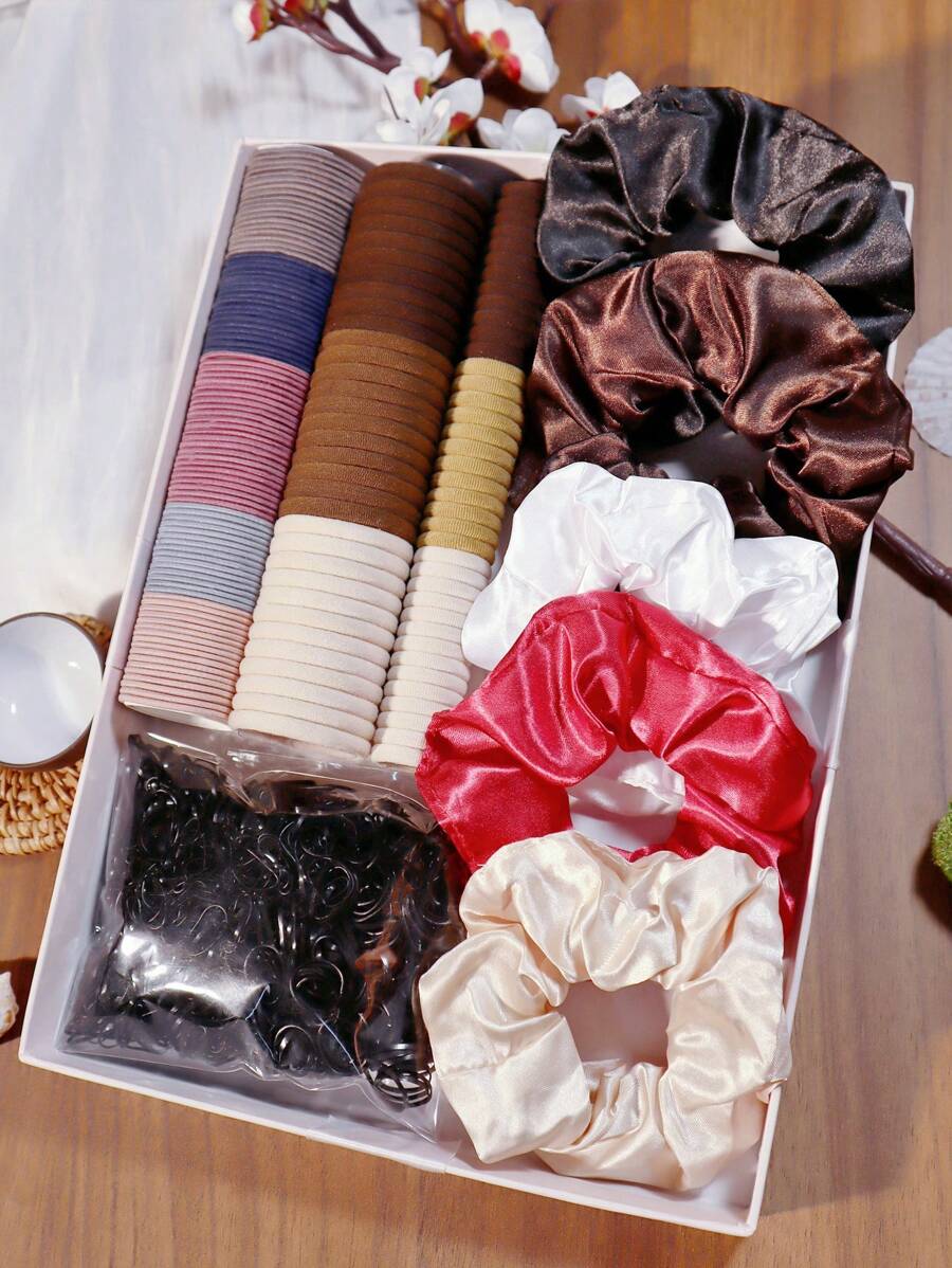 1155PCS Female Scrunchie, Seamless Hair Loop, Disposable Rubber Hair Loop Hair Accessory Set - Multicolor - View 1