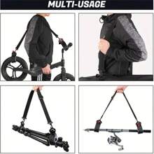 1Pc Adjustable Ski Carrier Strap With Cushioned Shoulder Holder-Comfortable Outdoor Skiing Accessory - Black - View 5
