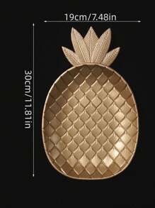 1pc Candy Snack Tray For Living Room Desk Home Decor, Creative Golden Serving Dish Organizer - Gold - View 7