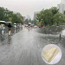 1對橡膠雨鞋套，適用於戶外活動，防水鞋套，重複使用的防滑雨鞋套，防雨防沙橡膠雨鞋套，防水橡膠鞋套，雨天鞋套，重複使用的防滑雨鞋（適用於38-45號碼），鞋收納袋，鞋子整理袋，旅行必備品，適用於沙灘夏令營、返校學生 - 白色 - 查看 3