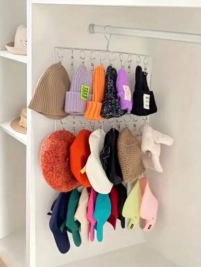 1pc Stainless Steel Foldable Hanger, Multi-Clothespins Underwear Socks Drying Rack, Solid Wardrobe Organizer Clothes Clips, Socks Clip, Multi-Head Drying Clothes Rack, Storage And Drying Rack For Bedroom And Balcony Decorations Decor Festival Decor Room Decor Home Decor Bed Room Decor, Spring, Minimalist, Summer Tops