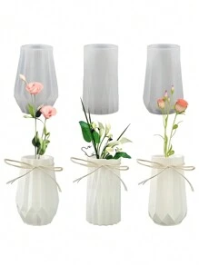 用于制作花瓶、笔筒、化妆品收纳盒、家居装饰、环氧树脂工艺品、水泥、石膏铸件的 DIY 钻石形硅胶模具 - 白色矽膠模具 - 查看 1