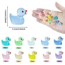 100pcs Multicolor Resin Glow In The Dark Duck Shaped Furniture Decor For Micro Landscape Diy - Multicolor - View 1