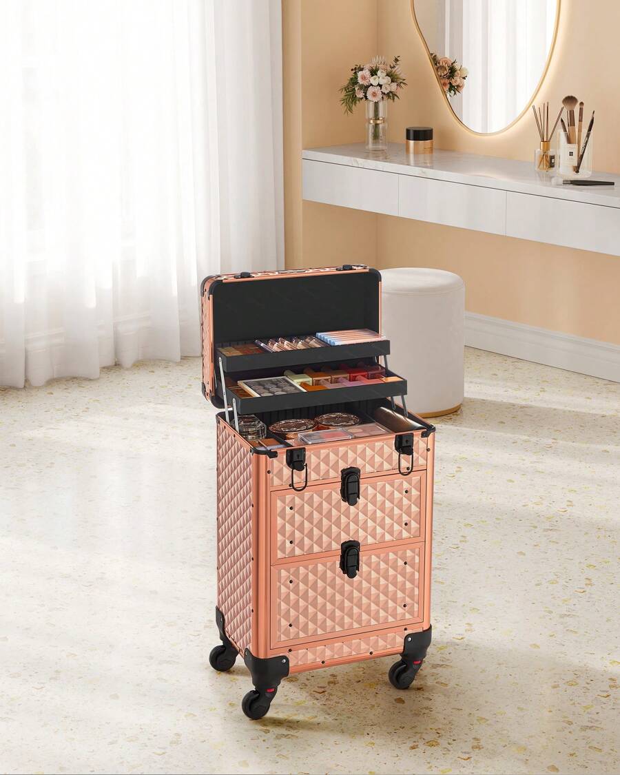 SONGMICS Túi đựng đồ đa năng cho túi đựng đồ du lịch, túi đựng đồ trang điểm, túi đựng mỹ phẩm, túi đựng đồ đi nghỉ, túi đựng đồ trang điểm dung tích lớn, hộp đựng đồ trang điểm, đựng son môi, cọ, đồ chăm sóc da, điện thoại di động, tiền xu, đồ dùng nhỏ, dùng trong nhà, quà tặng, kỳ nghỉ và lễ hội Halloween Giáng sinh sử dụng đa chức năng - Rượu sâm banh - Xem 1