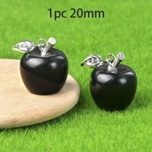 1pc Natural Crystal Jade Apple Small Ornament Mixed Colorful Gift