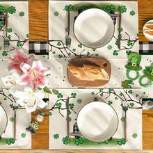 4入組卡車小草幸運枝聖派翠克節餐墊,12x18英寸季節性春季餐桌墊,適用於派對廚房餐飲裝飾