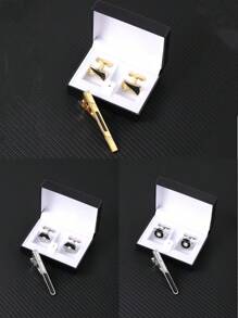 3pcs Nam Kẹp cà vạt Khuy măng sét Bộ , Sành điệu Khuy măng sét Cho nam giới , Bộ đồ Áo sơ mi Khuy măng sét Phụ kiện Cho đám cưới Bộ đồ Qủa tặng Đối với Nam Phụ kiện - Nhiều màu - Xem 1