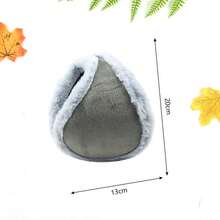 1 pieza Orejeras de invierno para hombres, calentadores de orejas de felpa gruesa detrás de la banda para la cabeza - Marrón - Ver 2