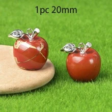 1pc Natural Crystal Jade Apple Small Ornament Mixed Colorful Gift