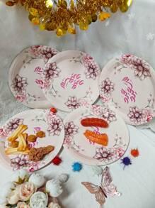 12入組節日用一次性紙盤,水果、小吃和燒烤用盤 - 彩色 - 查看 3