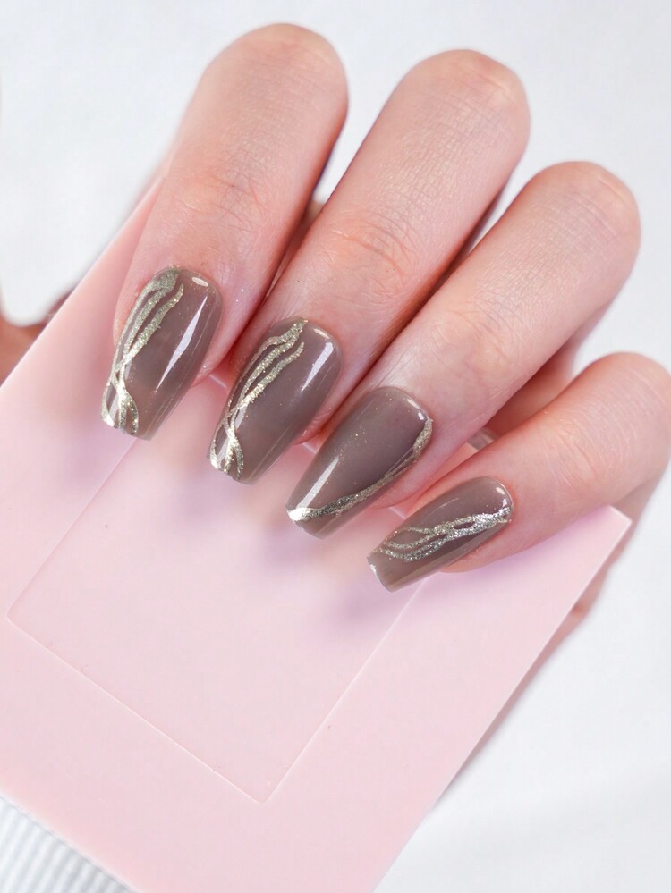 emtog 銀ホログラム&グレーブラウングラデーション台座&非対称の水