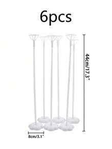 6 Bộ Đế đỡ bóng bay trên bàn tiệc cưới, Đế đỡ bóng bay nổi trang trí cho bàn tiệc tiệc cưới, Tiệc mừng em bé chào đời, Trang trí sinh nhật - trắng - Xem 3