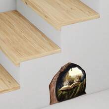 6pcs Different 3D View Mouse Hole Wall Stickers Home Decor,Stickers,Wall Decal, Vinyl Decal For Home Decorations,Spring Decoration Items Refresh Your Home,Rama Decoration Stickers - Multicolor - View 7